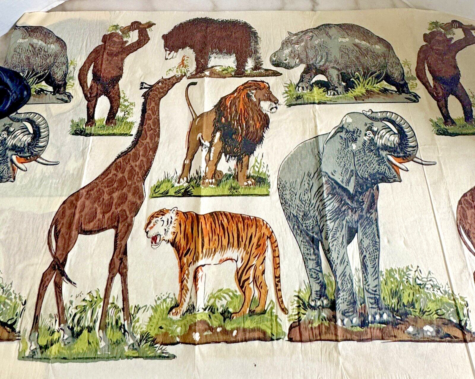 Antique Vintage DENNISON\'S Crepe Paper WILD ANIMALS NOS WOW