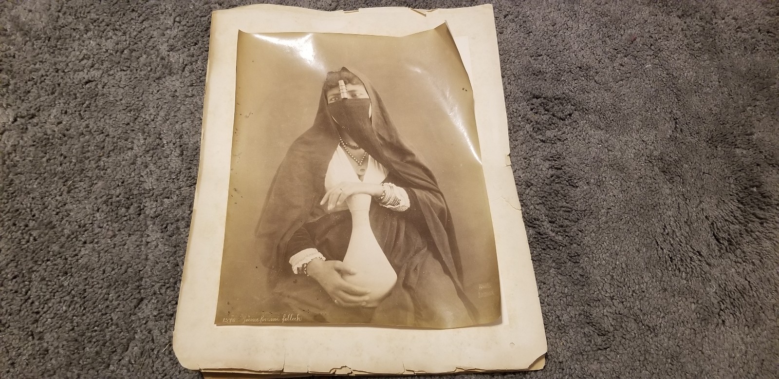 2 Antique 1880s Veiled Egyptian Bedouin Women Felix Bonfils Orientalist Photos