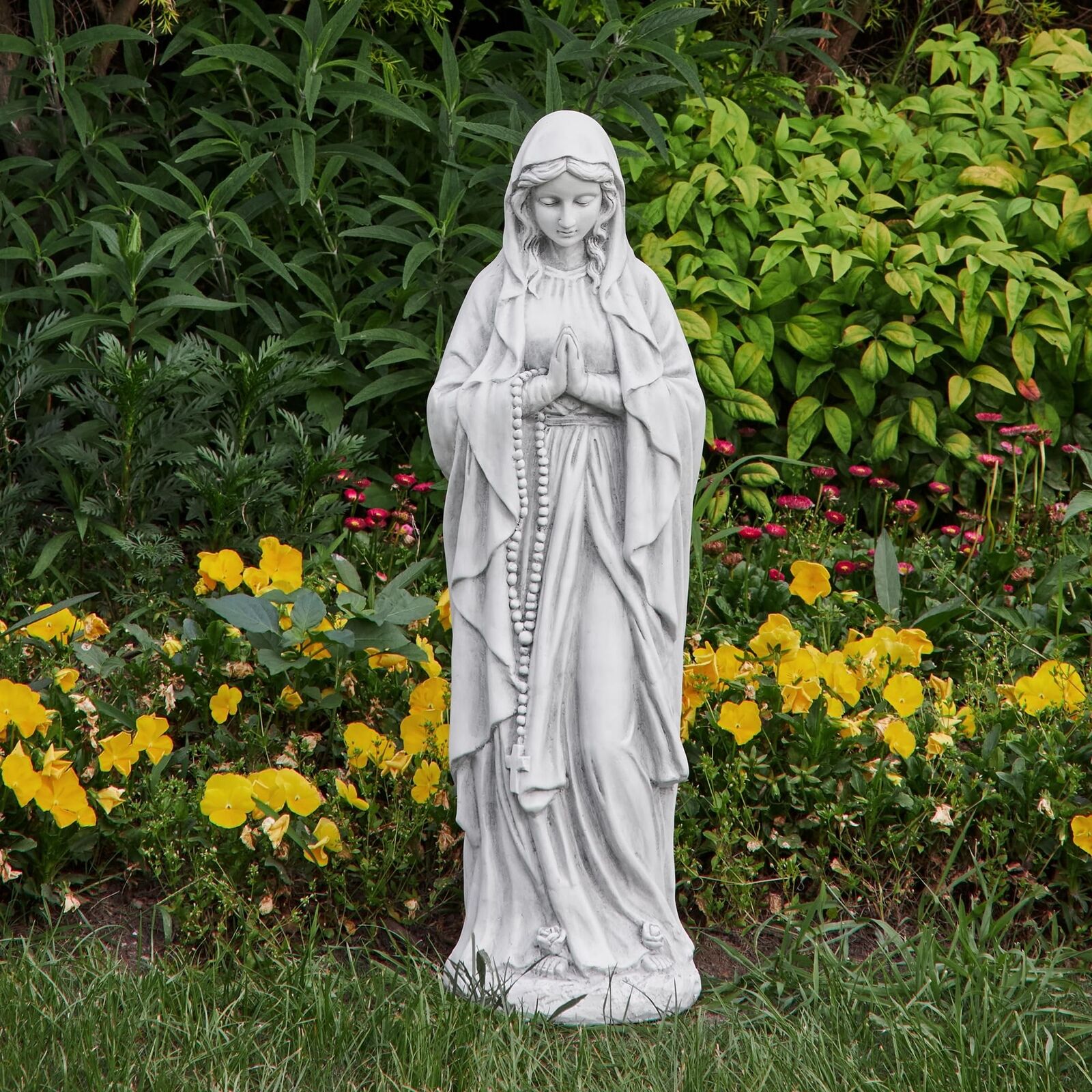 TOETOL Virgin Mary Praying Statue 29.9 Inch Tall Outdoor Garden Religious Dec...
