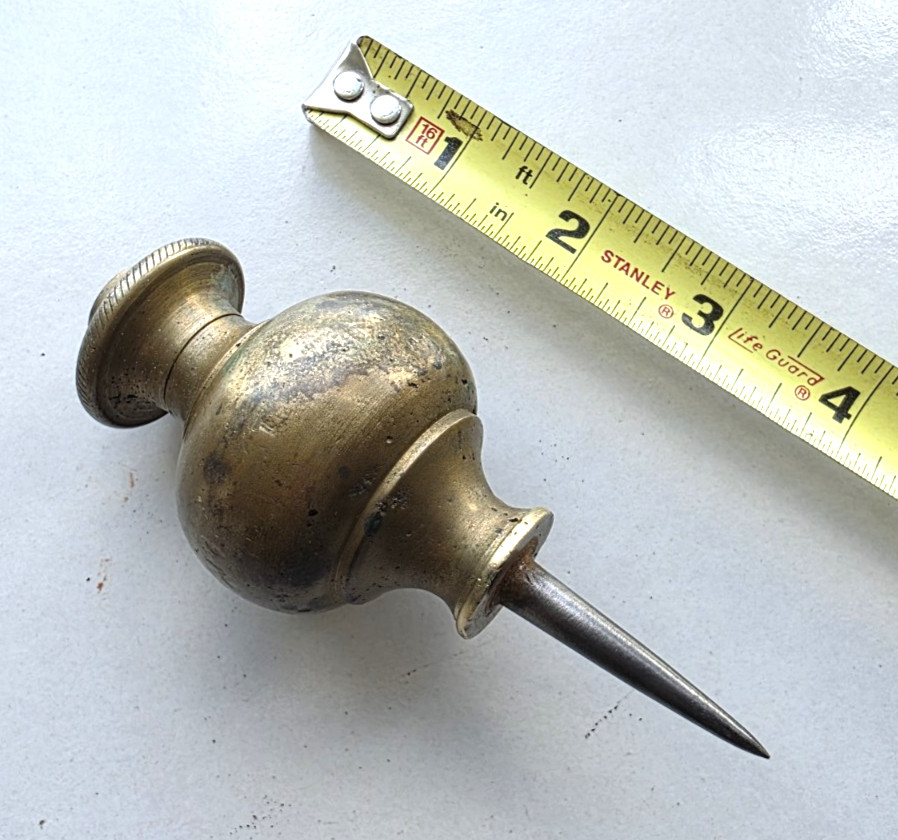 Antique Brass  Plumb Bob with Steel Tip 1 LB