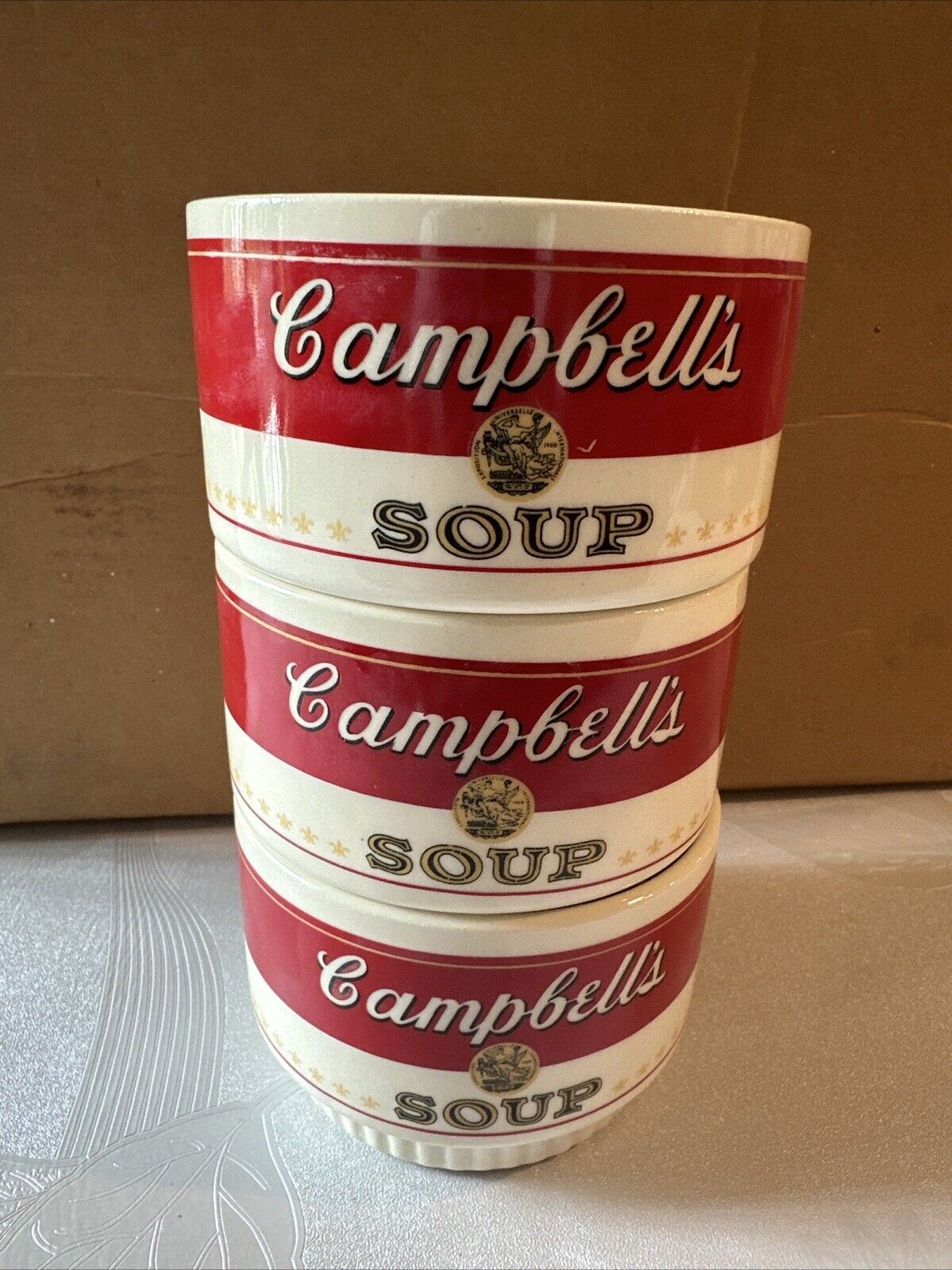1960's Campbells Soup Ceramic Stackable Bowls  - Three (3) Total USA Vintage