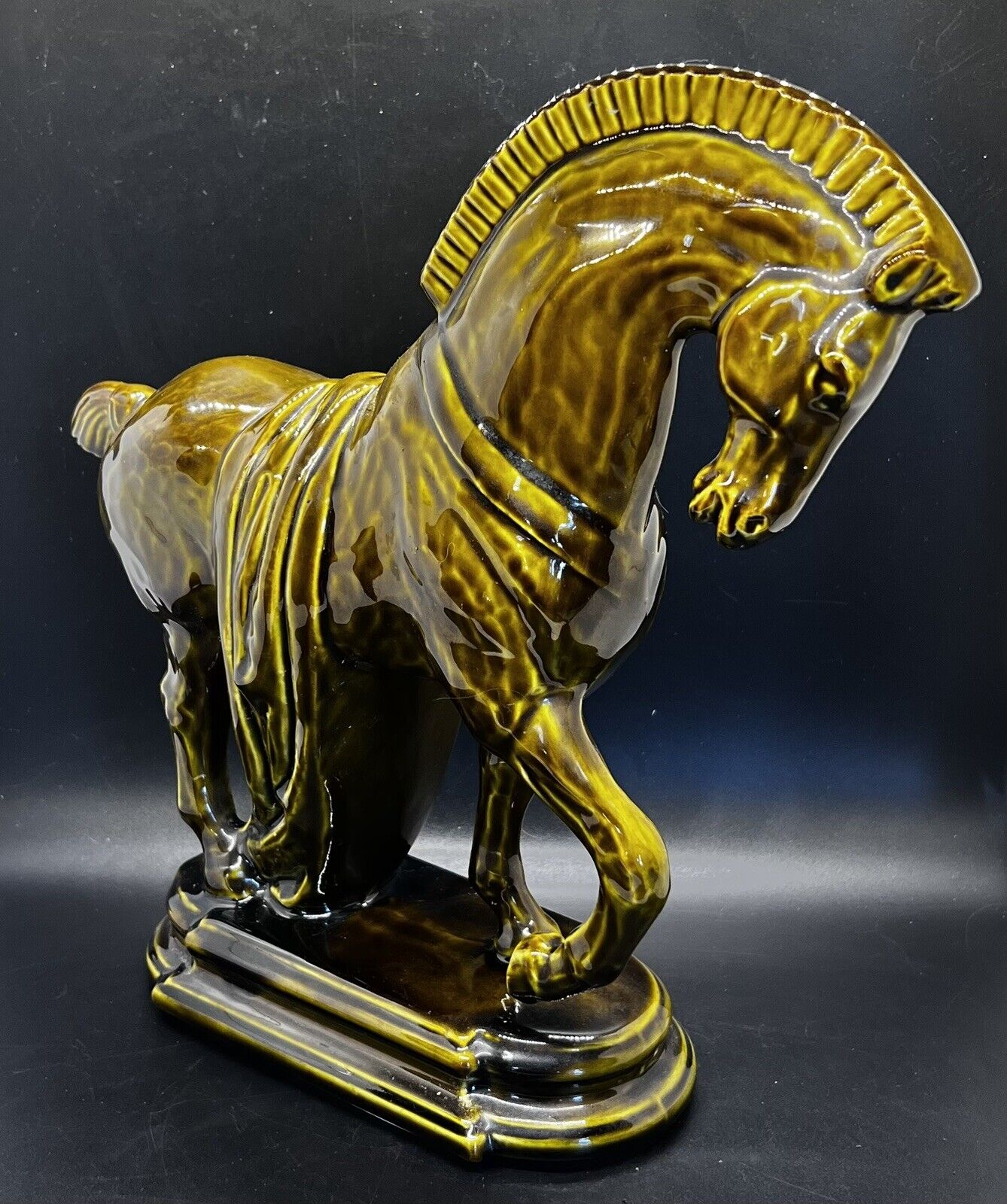 Vintage Lane & Co TROJAN HORSE 1950-1960 Statue / Green / Equestrian