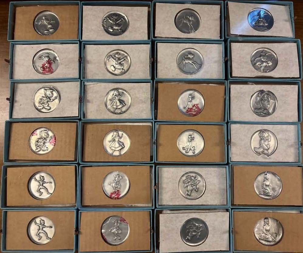 Lot Of 24 Vintage Pewter Disney Collectors Coins Lot Of 24 Vintage Pewter Disney Collectors Coins