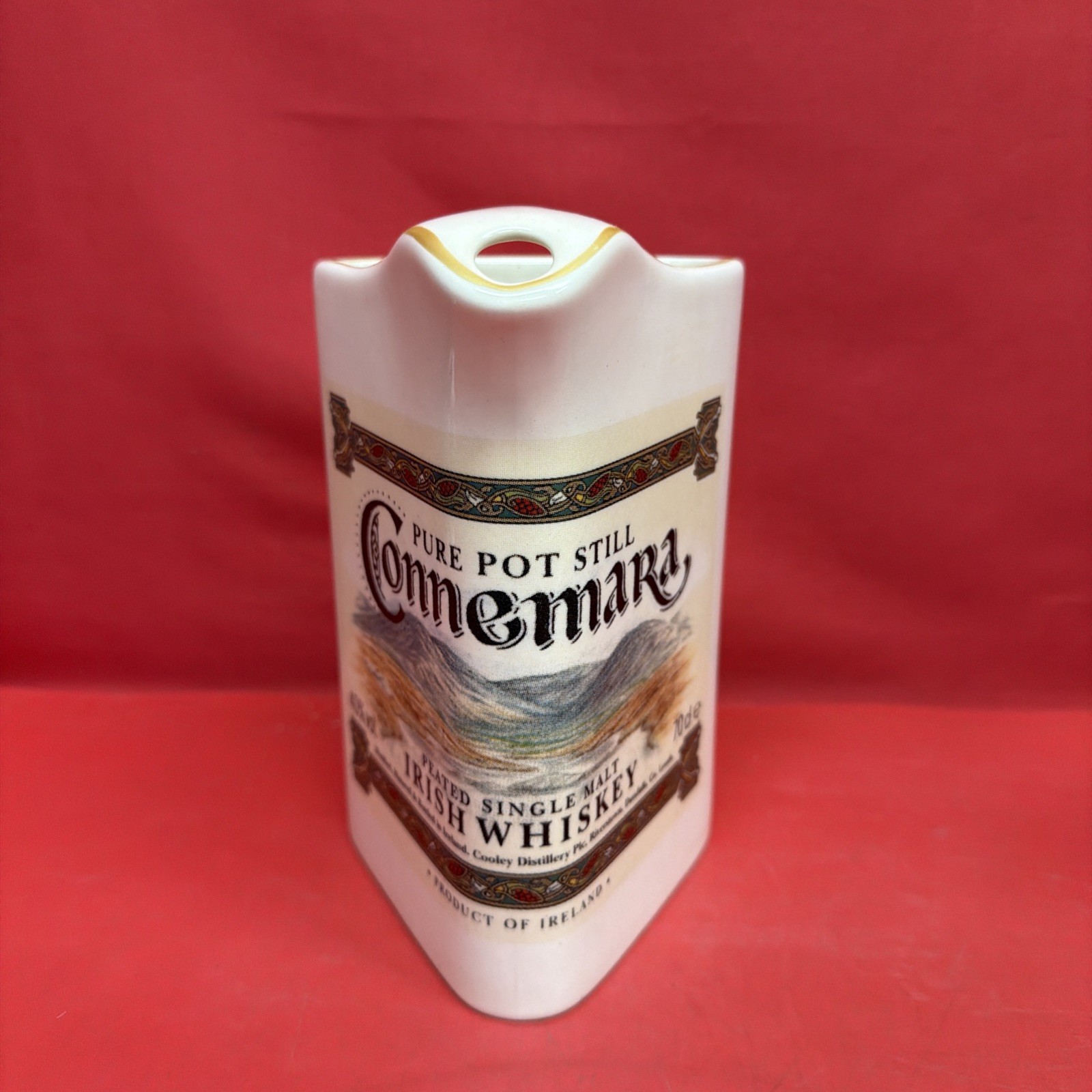 Vintage Connemara Irish Whiskey Ceramic Water Jug Triangle Gift From Ireland