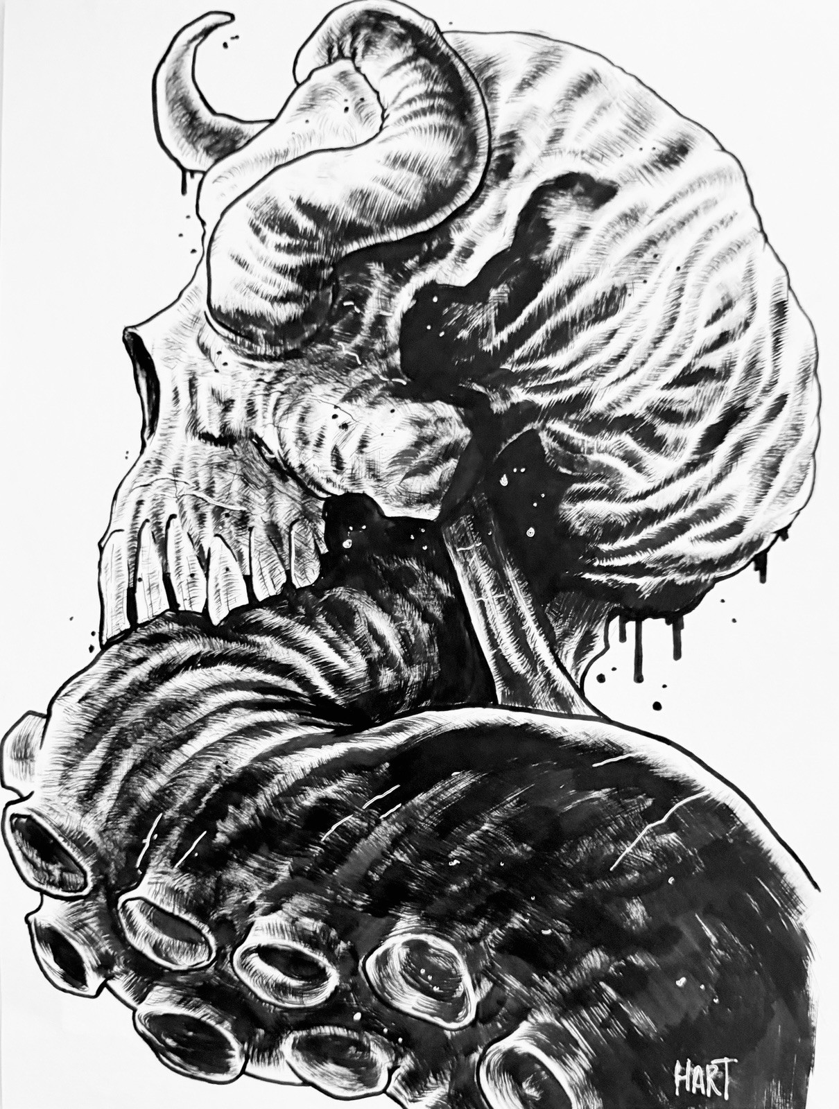 Cosmic Horror Grotesqueries - 9x12 Original Art by Trav Hart COA - Commission 6