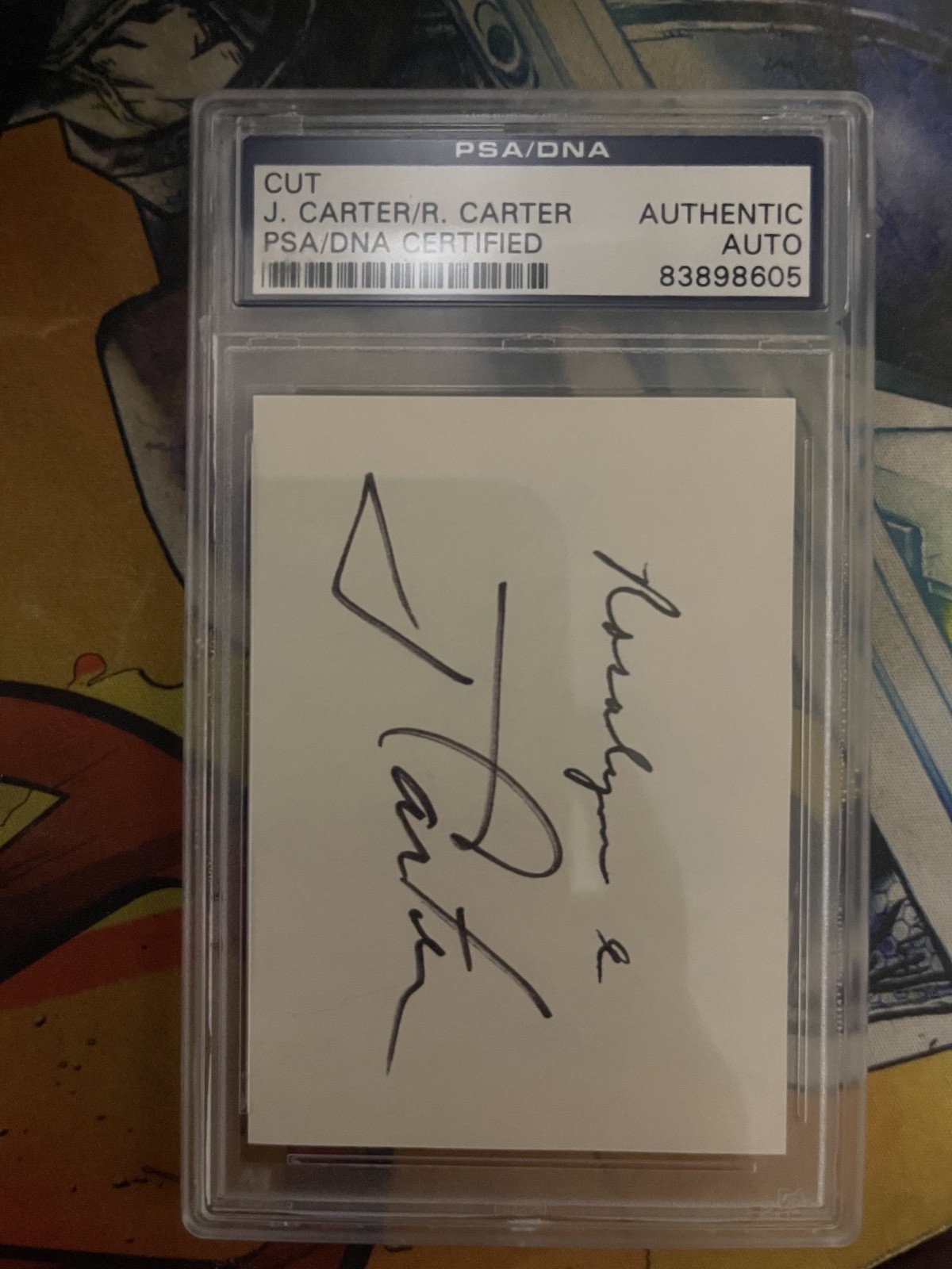 Jimmy & Rosalyn Carter Signed Cut Autograph PSA