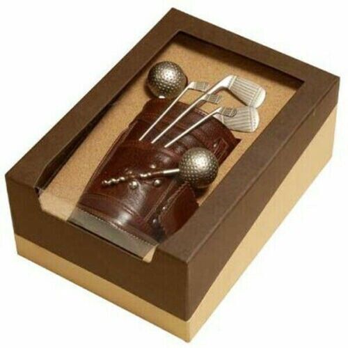 Silver Exclusive Golf Bar Set with Leatherette Bag & Beautiful Box Multicolor UD