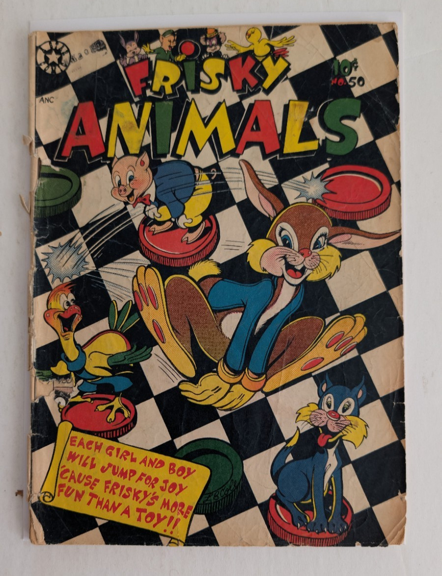 FRISKY ANIMALS #50 1952 - L. B. COLE COVER ART Low Grade Complete