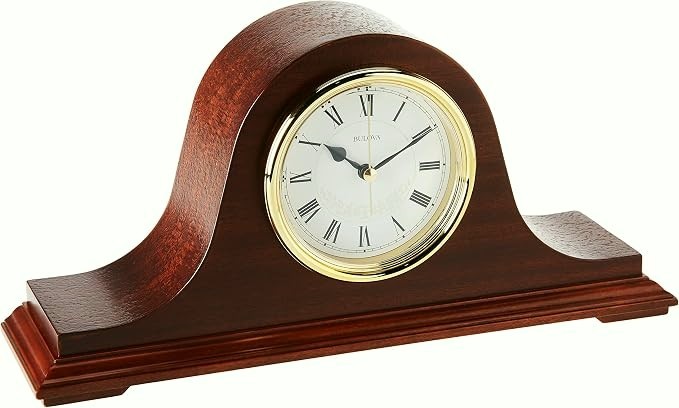 Bulova B1929 Annette Chiming Mantel Clock Mahogany Westminster Melody Battery