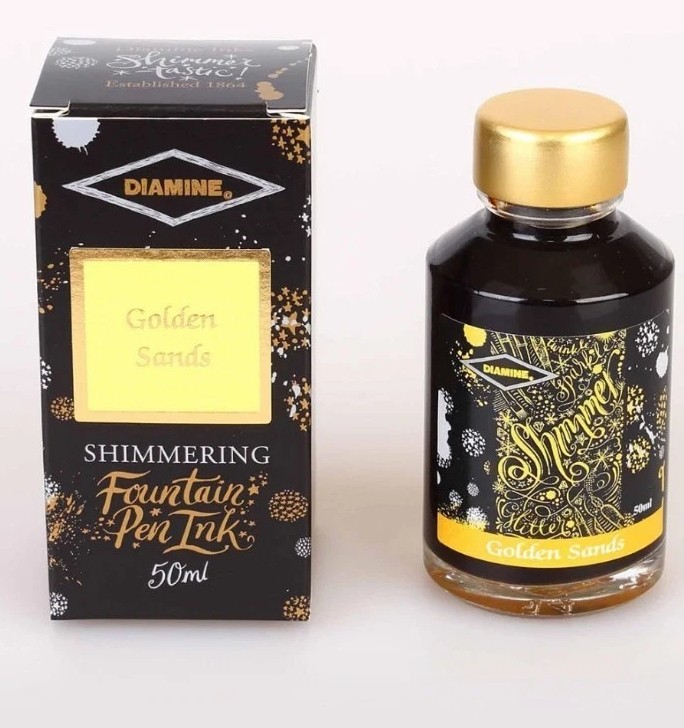 **NEW Diamine Golden Sands Shimmering Fountain Pen Ink 50ml