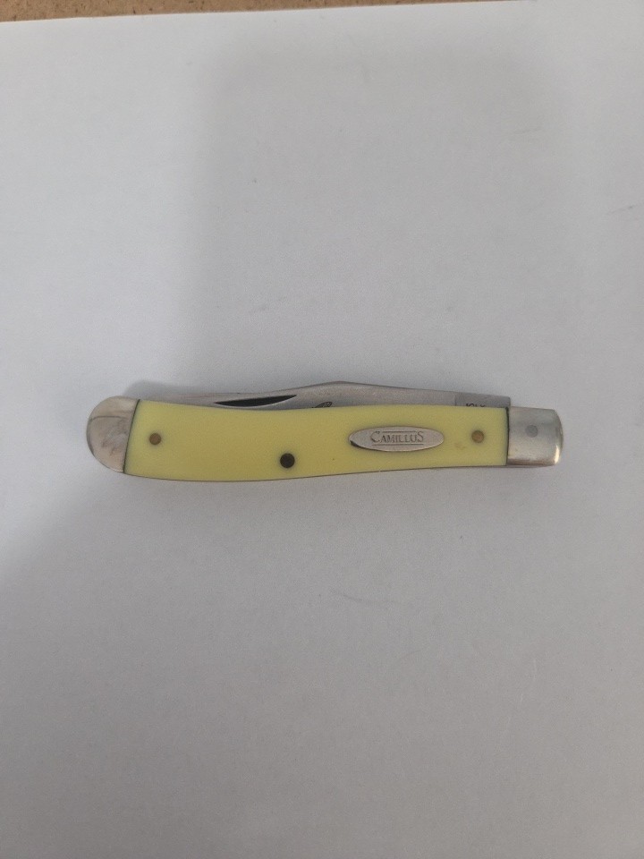Camillus Yello-Jaket 713 Pocketknife 2-Blade Slipjoint Yellow Handle 1997 No Box
