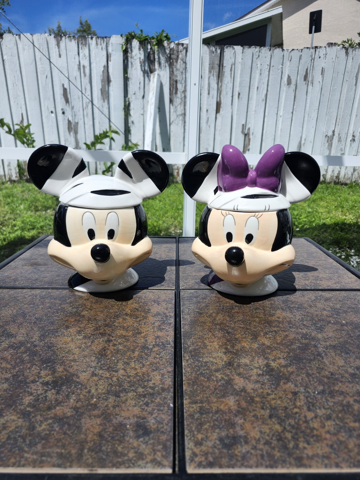 Disney Mickey Minnie Mouse Mummy Halloween Cookie Jar Set
