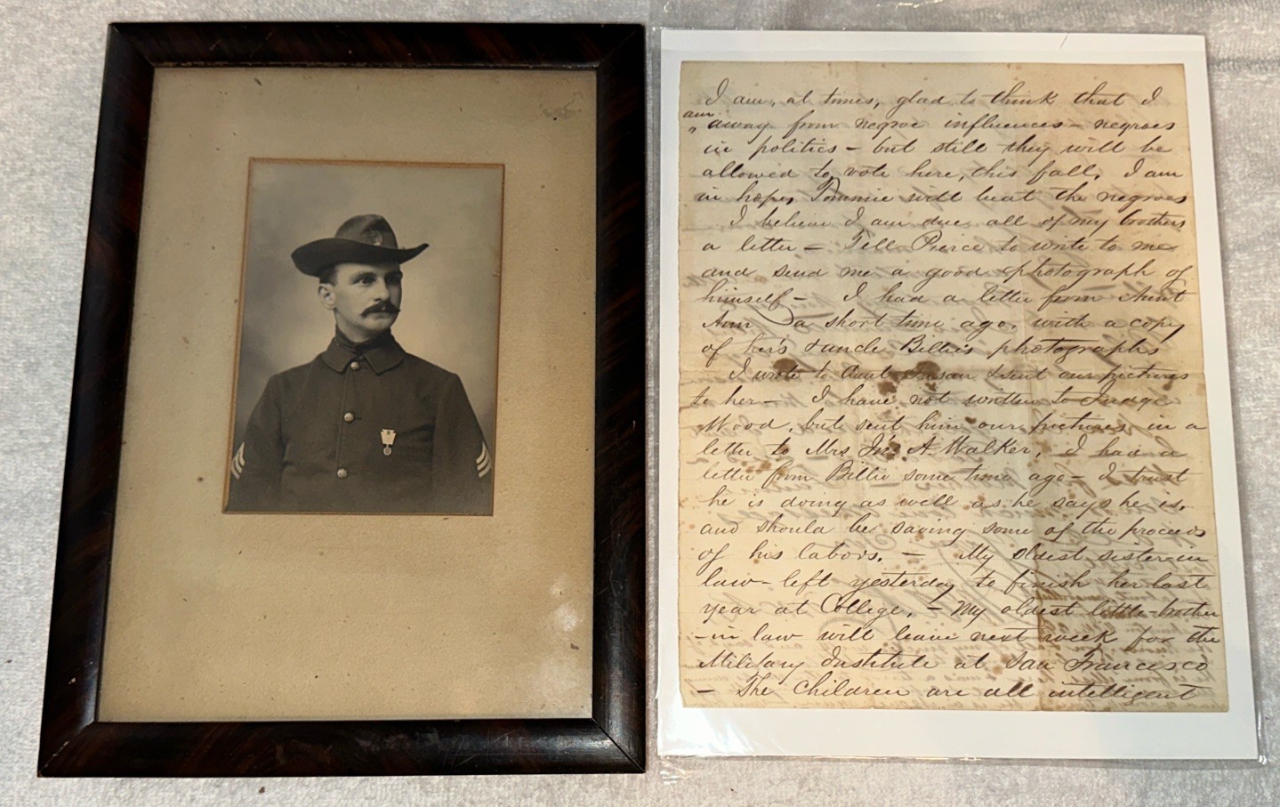 1870 Reconstruction Era, RARE Letter Front & back with Photo, From Estate Sale