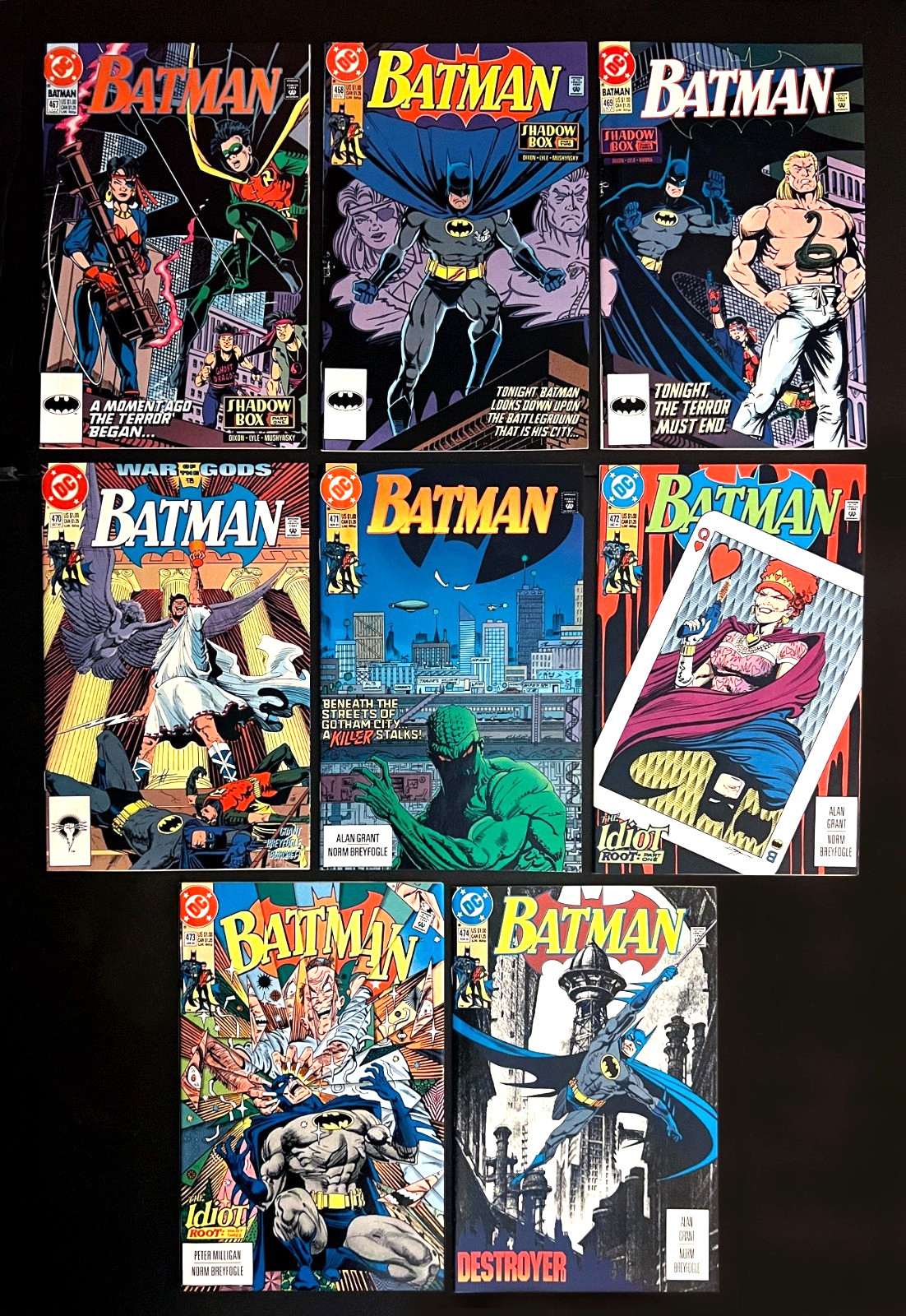 BATMAN LOT #467-474 Hi-Grade 8 Issue Run Killer Croc DC 1991-1992