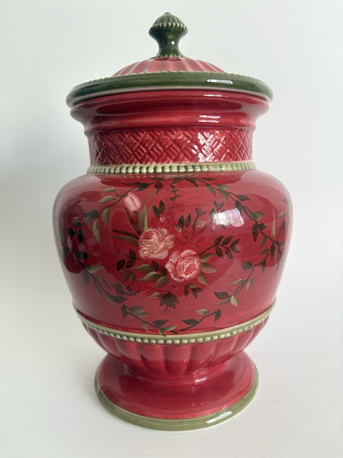 1990\'s  Hand painted Chinese Ginger Jar by Raymond Waites
