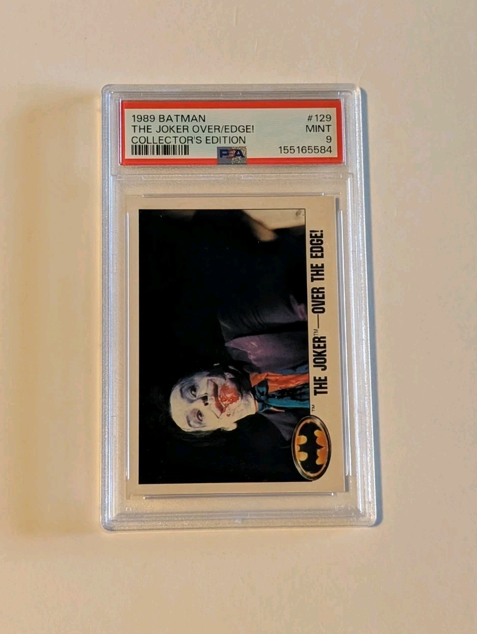 Batman 1989 Topps The Joker-Over The Edge Collector's Edition 129 PSA 9 Batman 1989 Topps The Joker-Over The Edge Collector's Edition 129 PSA 9