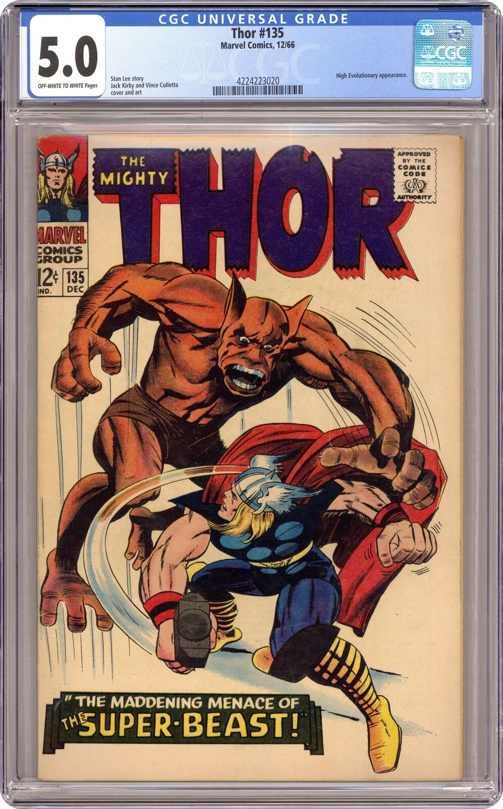 Thor #135 CGC 5.0 1966 4224223020