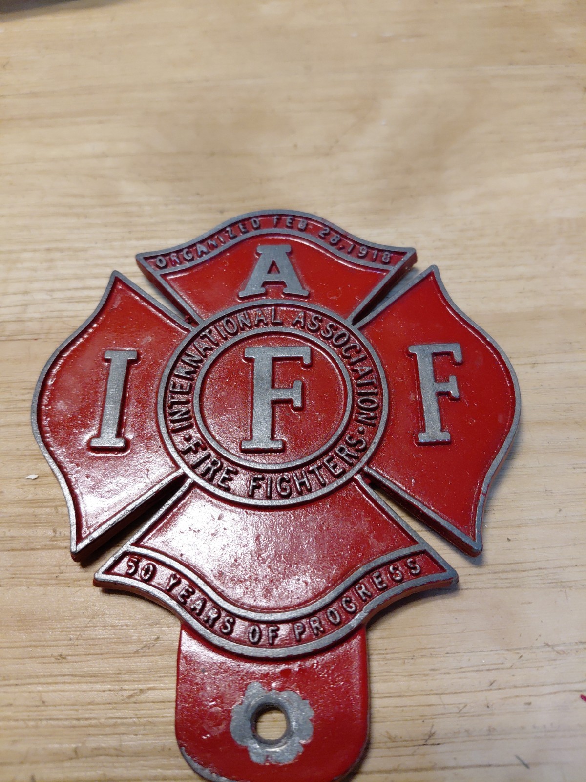 FIRE DEPT. License Plate TOPPER PLAQUE  3 3/4