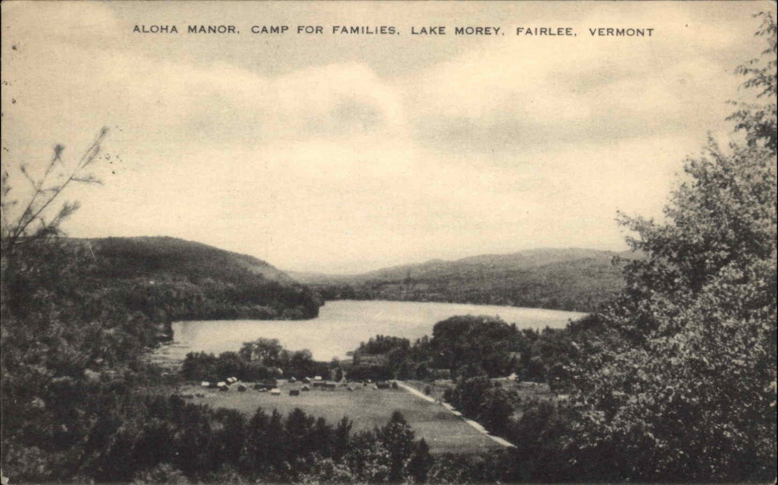 Fairlee VT Vermont Lake Morey Aloha Manor Camp c1930-50s Vintage Postcard