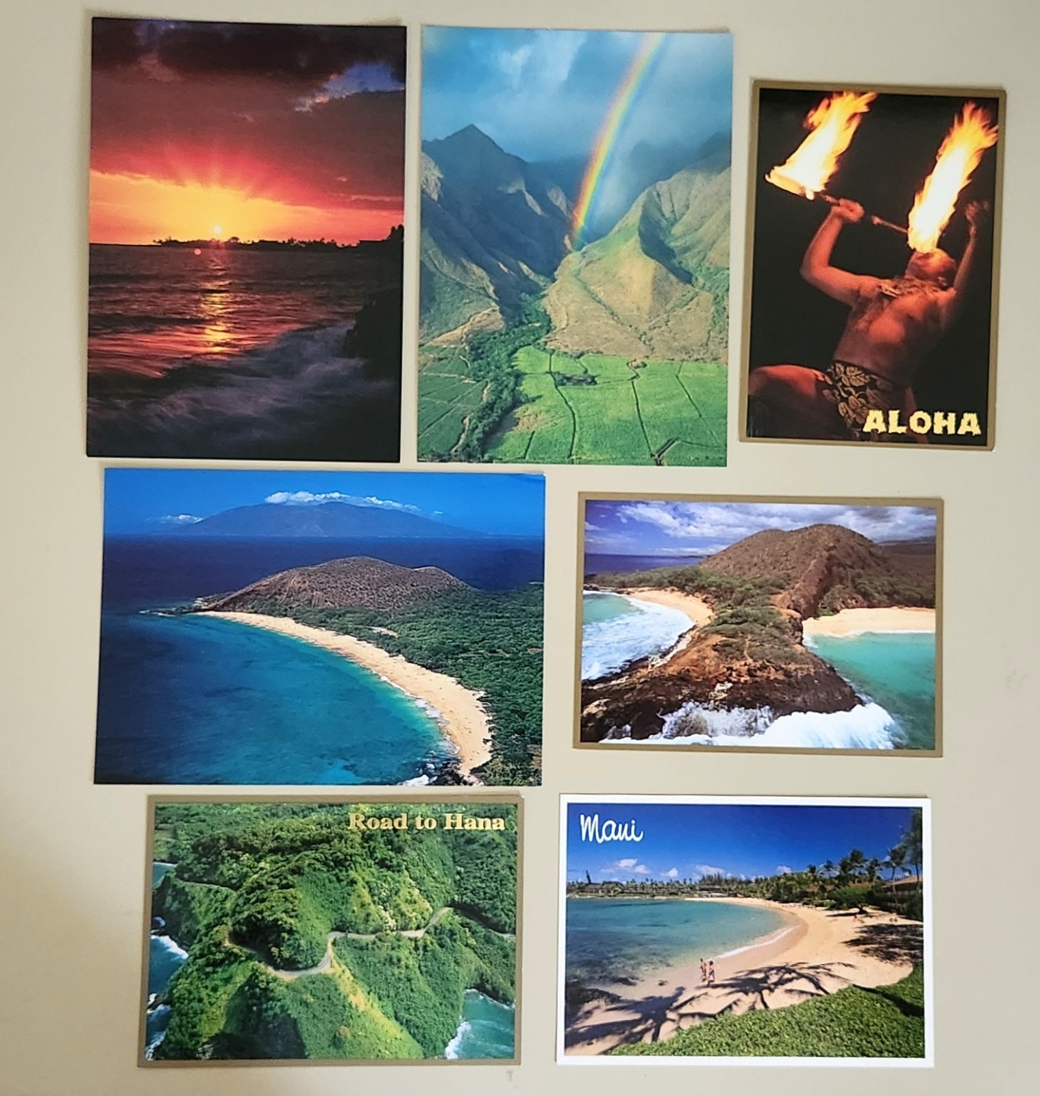 Vintage Maui, Hawaii Beautiful Postcards, Lot of 7, Unused