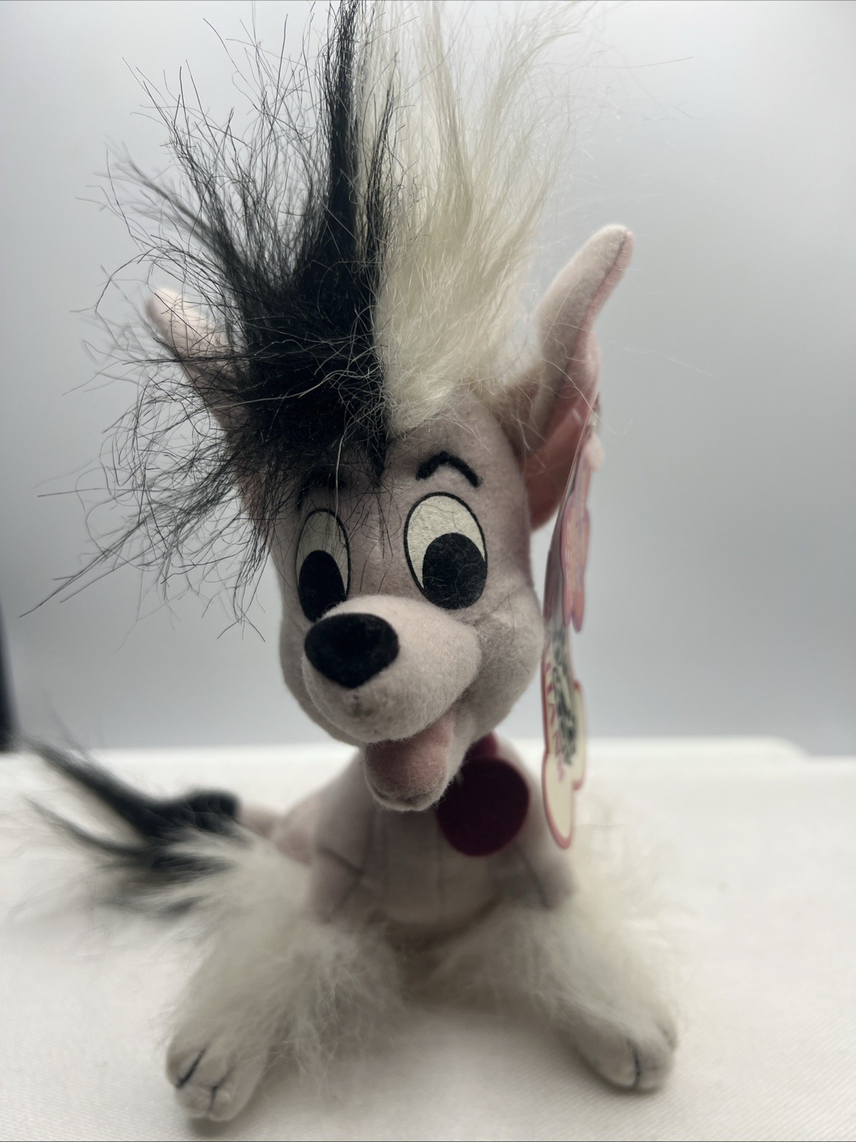 VTG Disney 102 Dalmatians Fluffy Cruella\'s Puppy Dog Stuffed Plush Applause T14