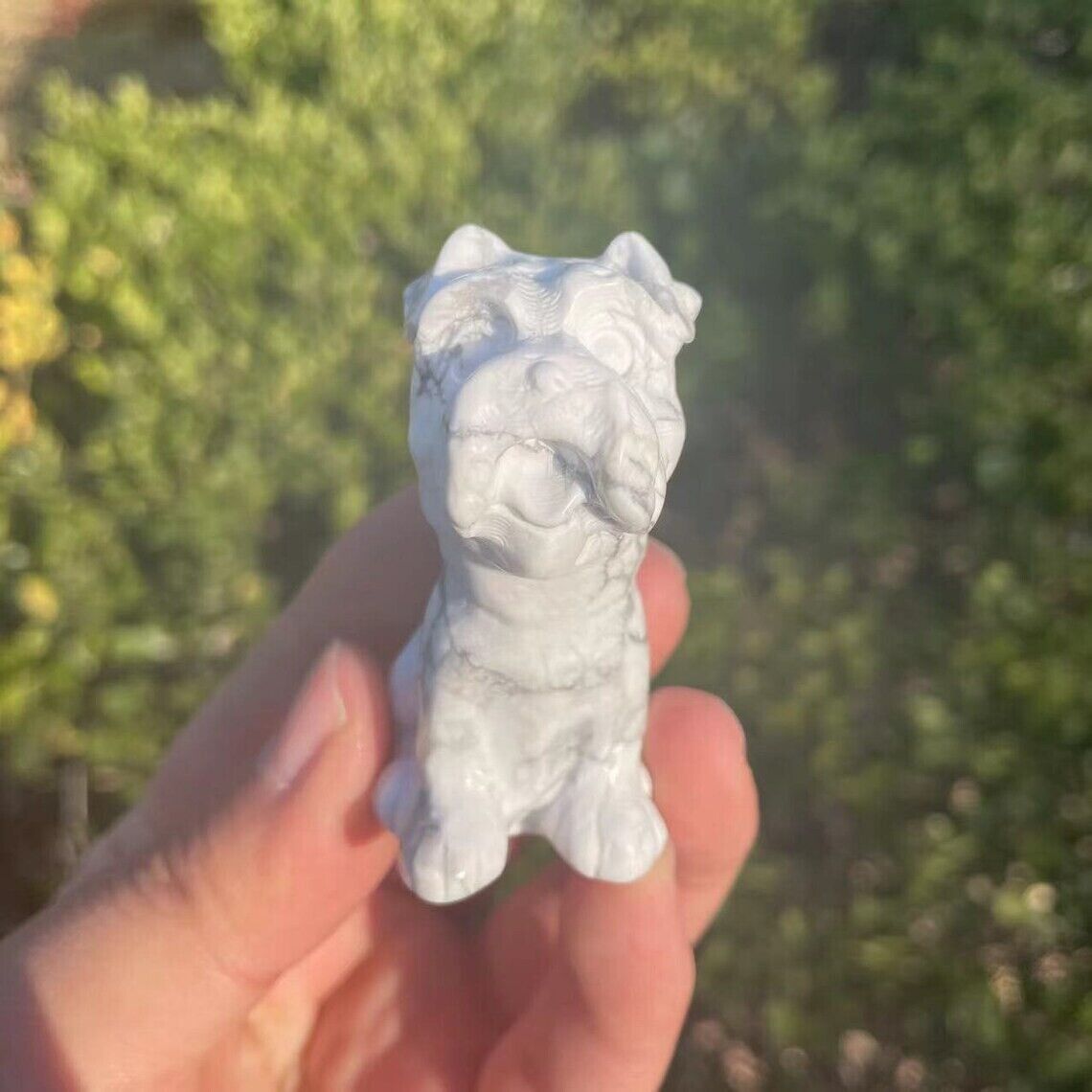 Cute Crystal Animal Schnauzer Sculpture Handmade Gift for Family