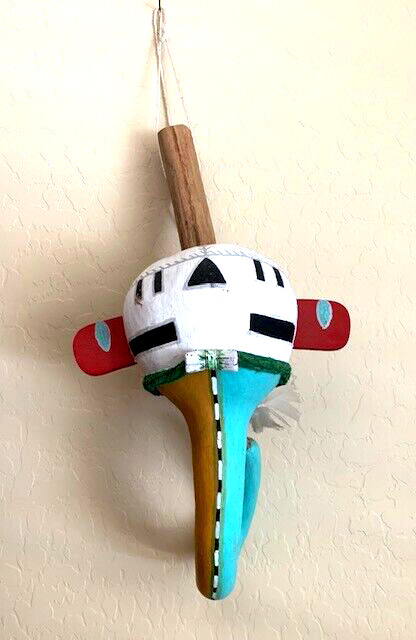 Hopi-made Gourd Rattle c. 1980\'s Vintage by Everett Tawahongra