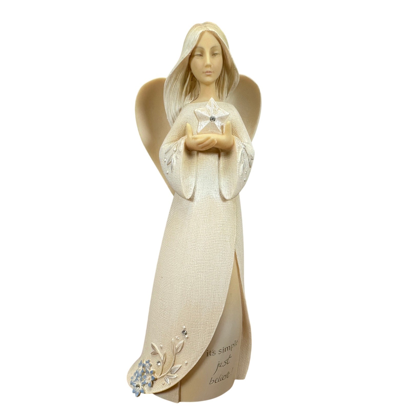 Enesco Foundations Angel Figurine Karen Hahn It\'s Simple Just Believe Star 2015