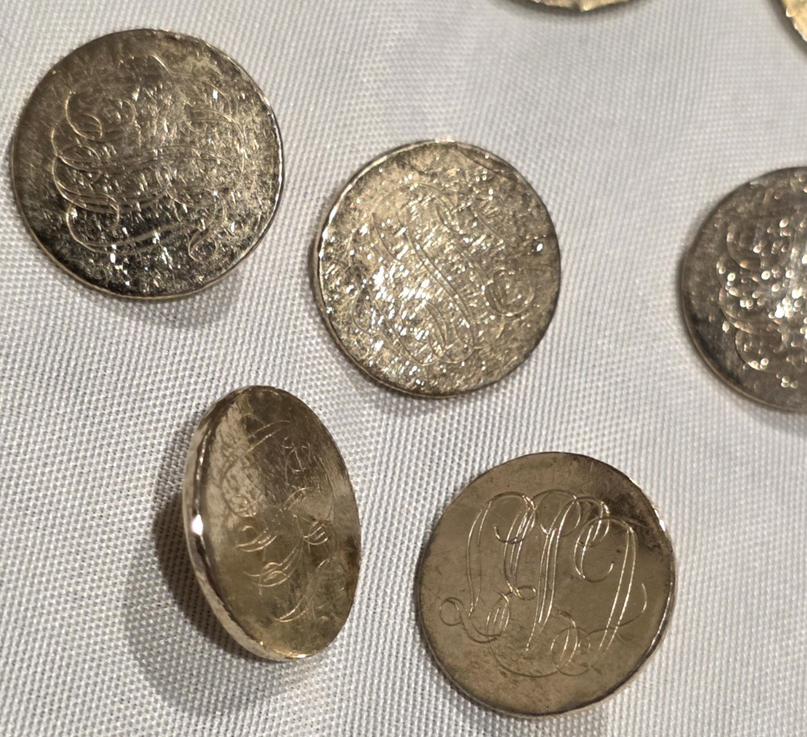 Vintage Ben Silver Charleston SC 1/20 14K Gold Filled Blazer 9 Button Set