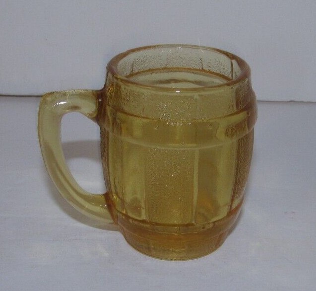 Vintage Amber Whiskey Barrel Glass Shot Glass