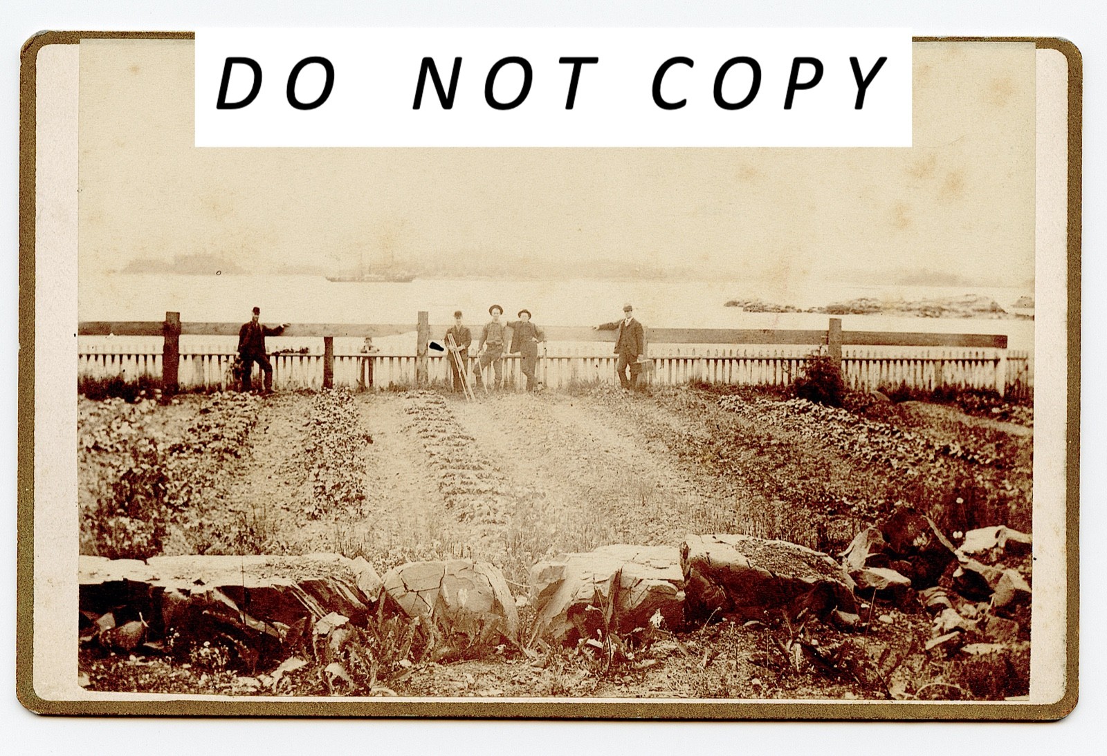 Very Rare Vintage 1881 Albumen Photo First Garden in Sitka with Rev A. E. Austin