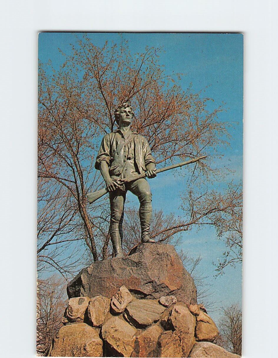 Postcard Minute-Man Statue Lexington Massachusetts USA