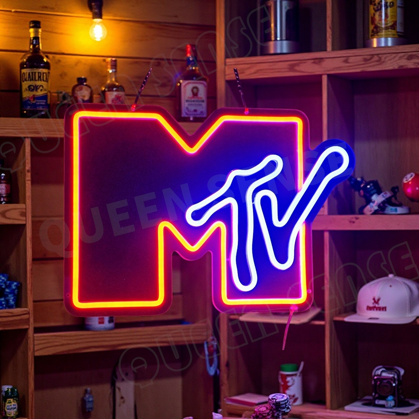 MTV Television LED Neon Sign With Dimmer USB Powered Adjustable Light