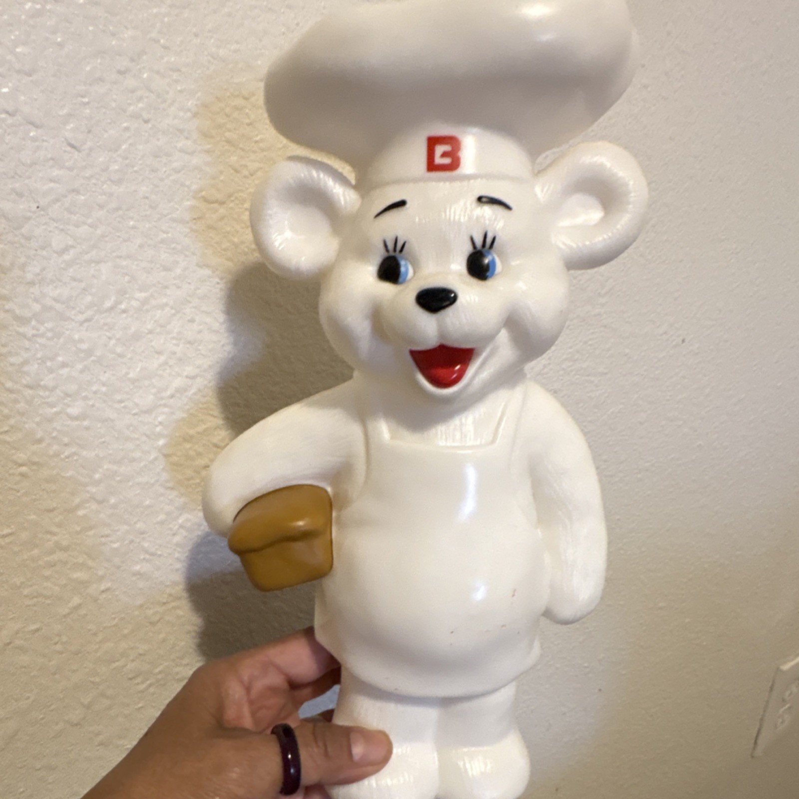 B Baker/Chef Bear Advertising Sign Bakery & Baking Chef Hat Bread Red “B”