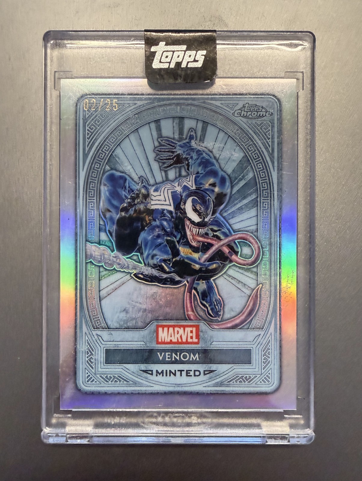 2025 Topps Mint Marvel Venom #114 Chrome Platinum 2/25 Encased