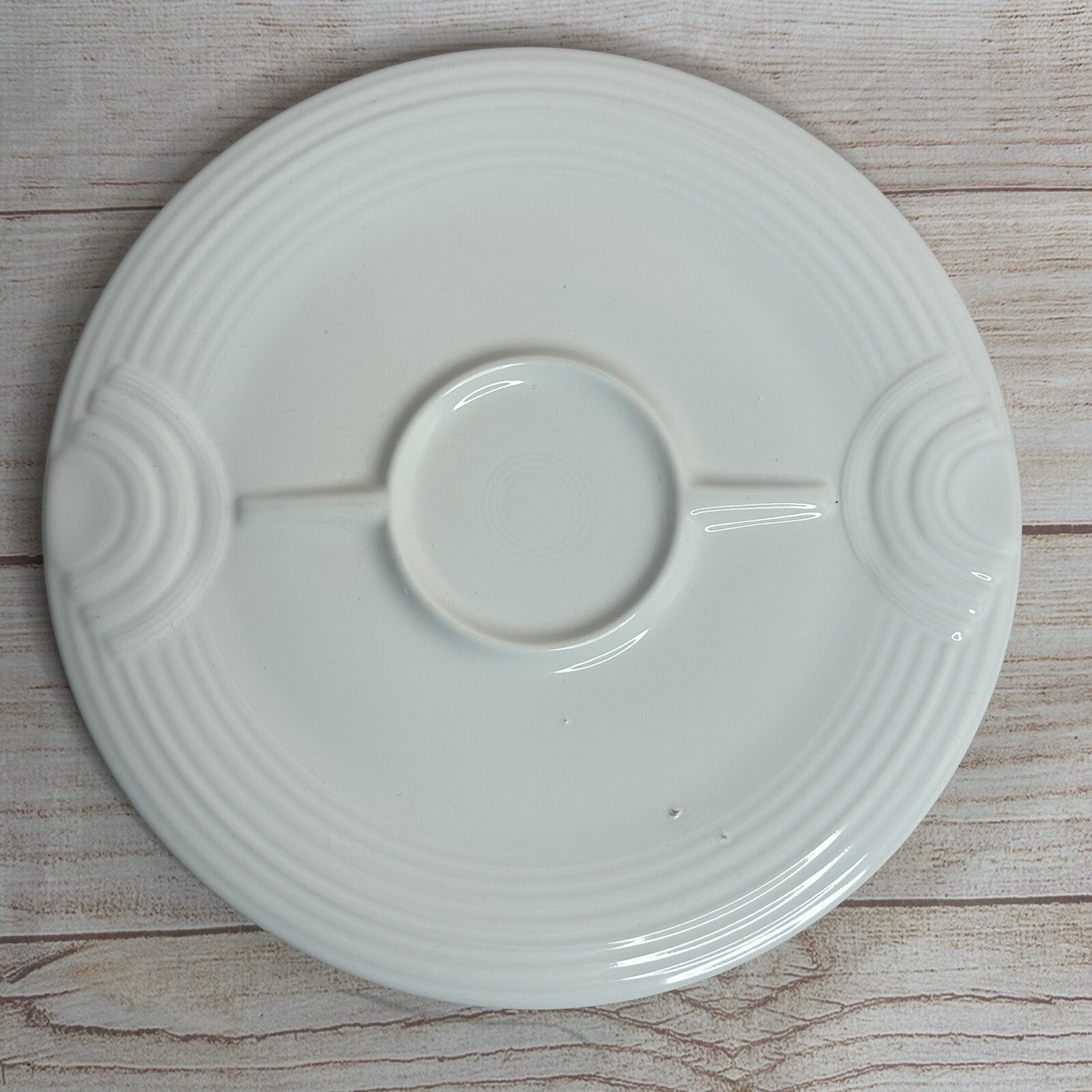 Fiesta White Hostess Tray Vintage Homer Laughlin HLC Flat Round Divided Platter