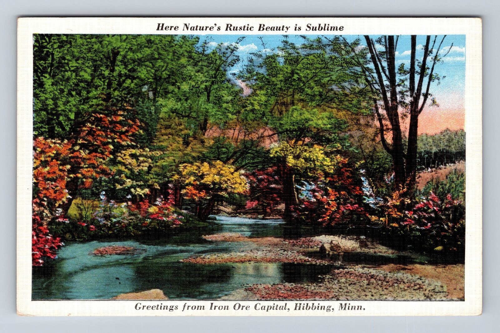 Hibbing MN-Minnesota Scenic Greetings, River, Iron Ore Capital, Vintage Postcard
