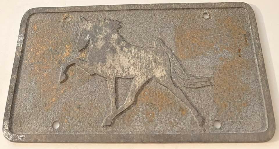 Vintage Tennessee Walking Horse Booster License Plate CAST ALUMINUM HEAVY