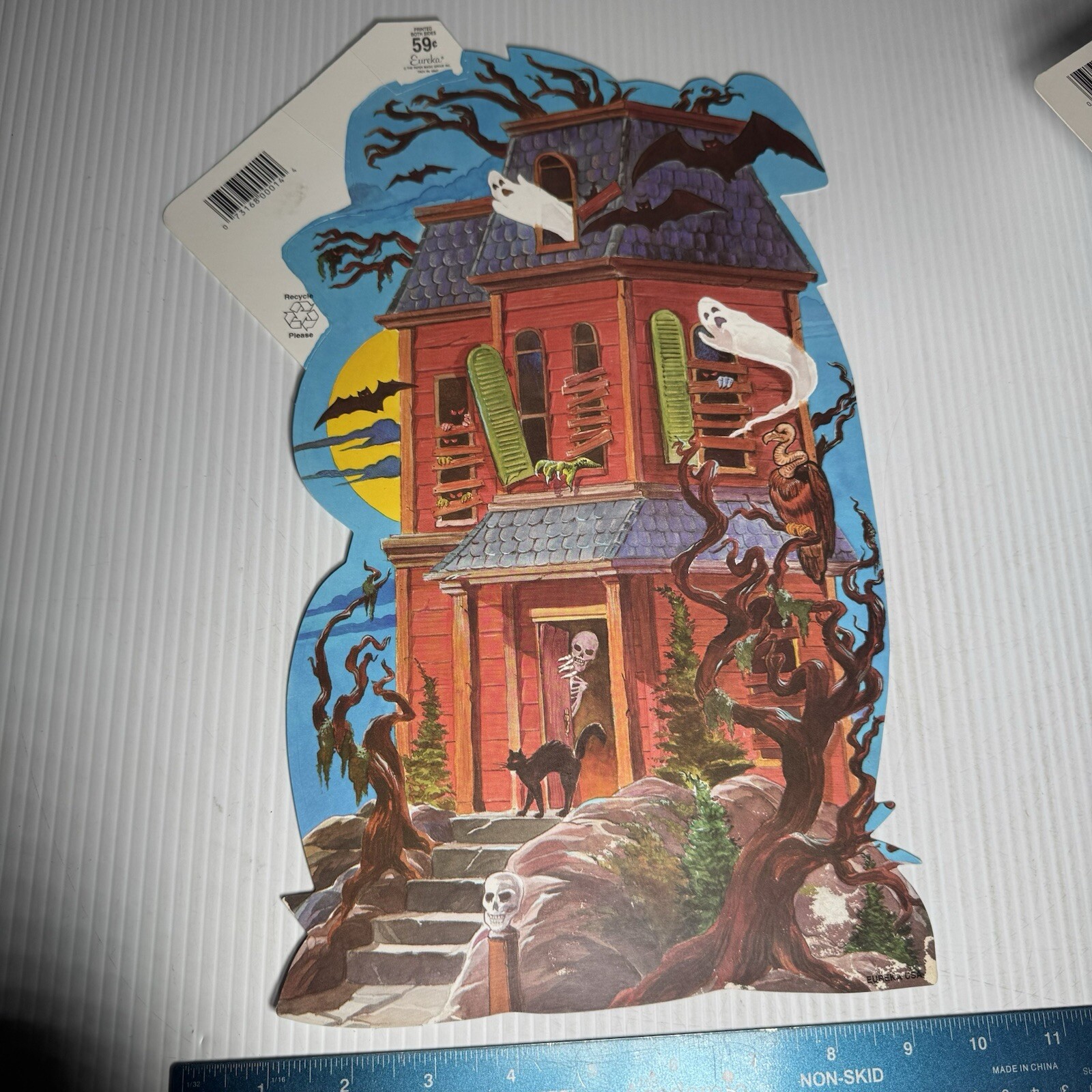 Vintage Halloween Eureka Die Cut Haunted House New Old Stock Spooky Damaged