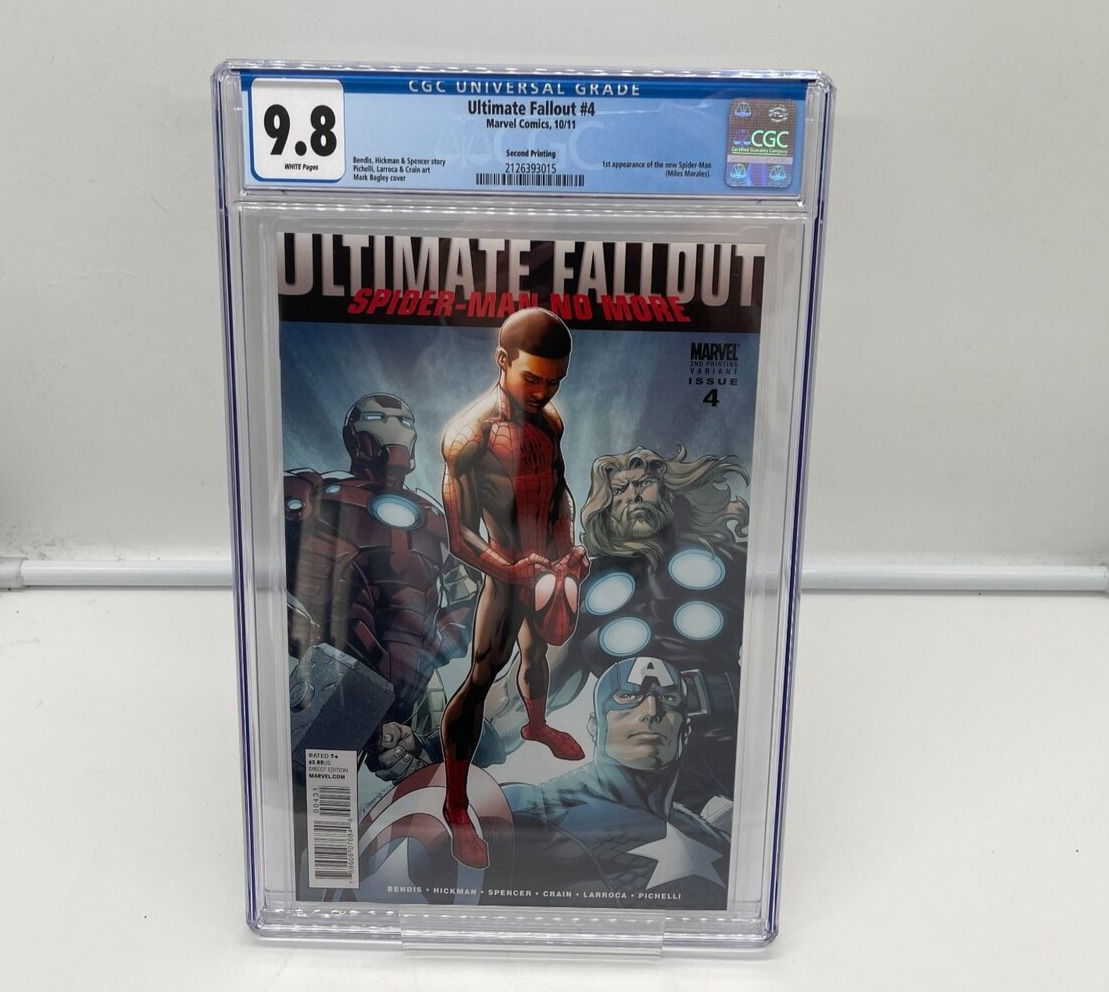 Ultimate Fallout #4 CGC 9.8 2nd Print Bagley Variant 1st App Miles Morales