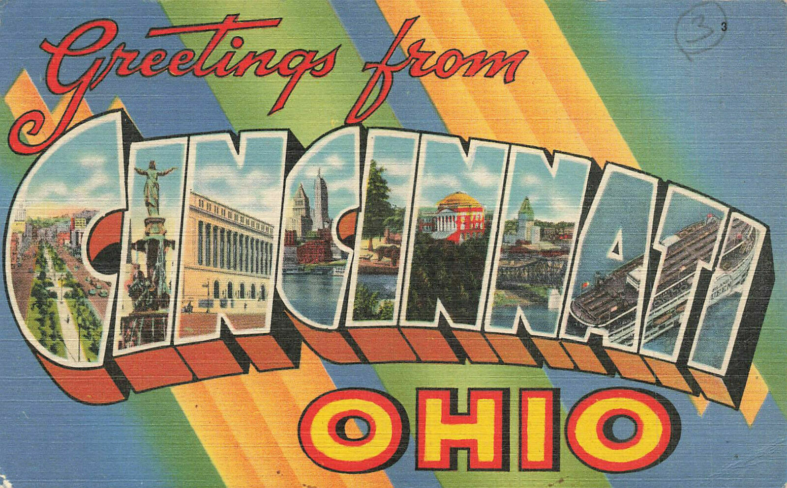 Greetings From Cincinnati OH  Fridge Magnet