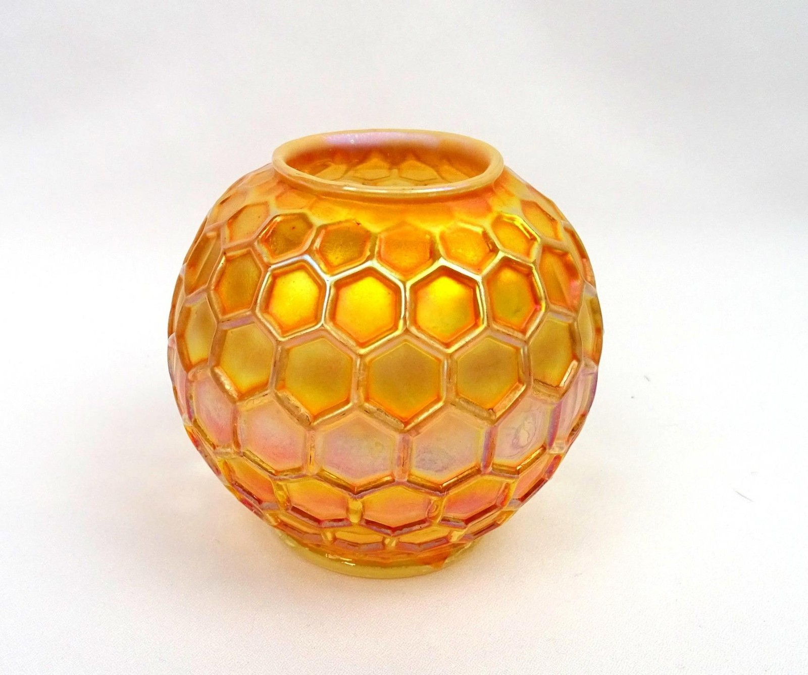 Dugan Peach Opalescent Carnival Glass Honeycomb Antique 4