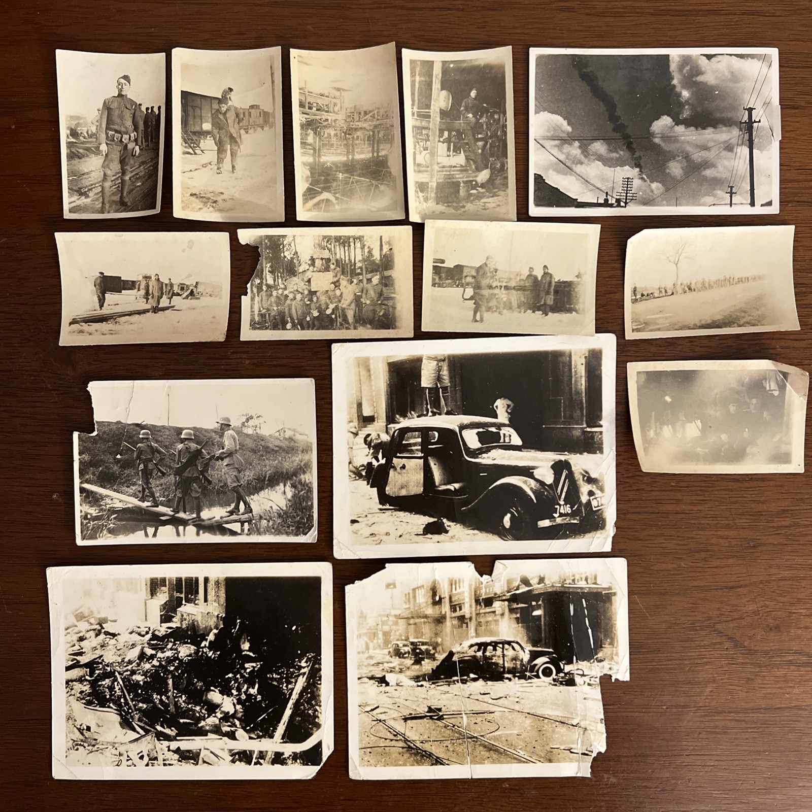 Photo Collection Shelling Bombing Shanghai By Japanese Military Soldiers 1937