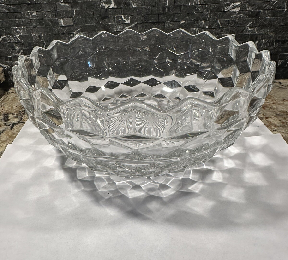 Vintage Fostoria American Glass Serving Bowl 8” Dish Elegant Tableware