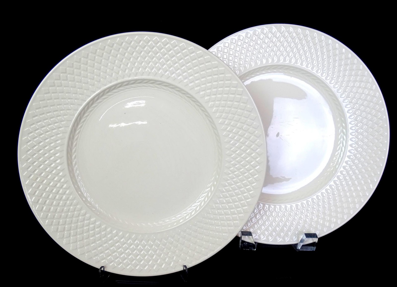 Copeland Spodes Porcelain Mansard Pattern White 2 Pc 10 1/2\