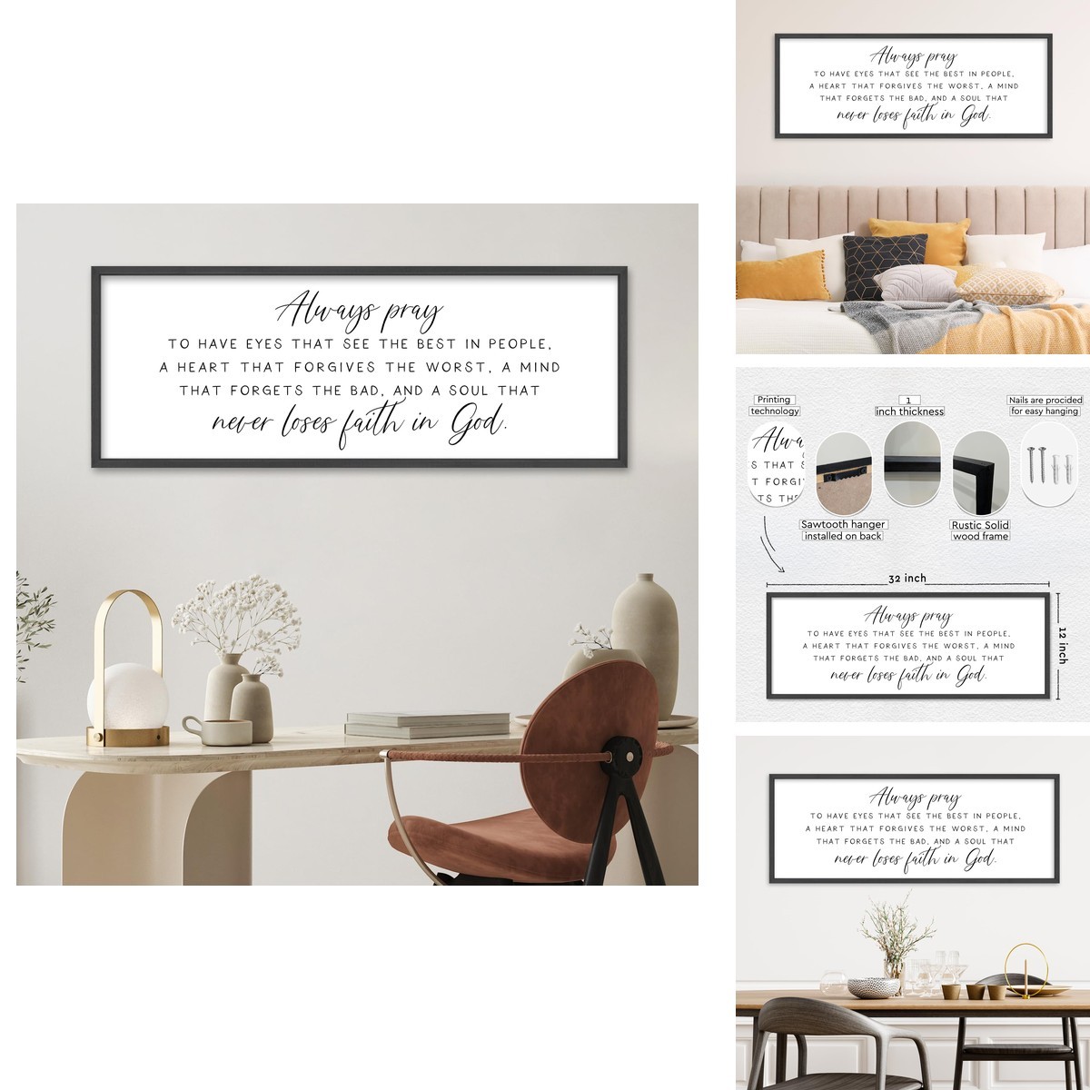 YWMZYKJGS Always Pray Wall Decor Sign 32\
