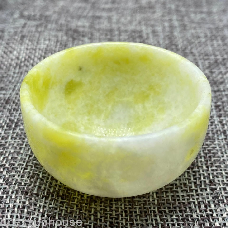 2 Pc Light Green Jade Carving Tea Set Classical Jade Teacup Gift Collection