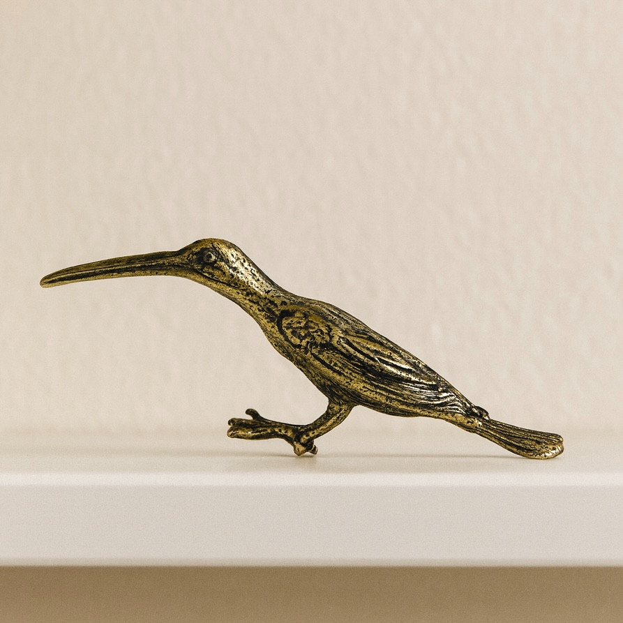 Vintage Metal Bird Figurine Handmade Peru Collectible Brass Hummingbird Decor 4\