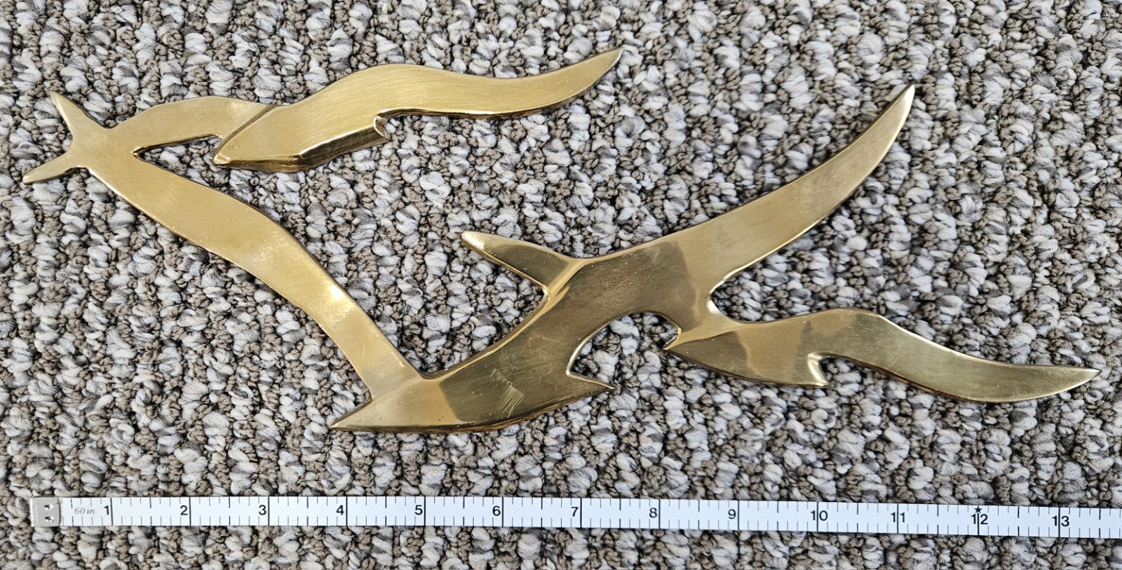 Brass Seagulls Flying Birds Wall Hanging MCM (FREE SHIPPING)
