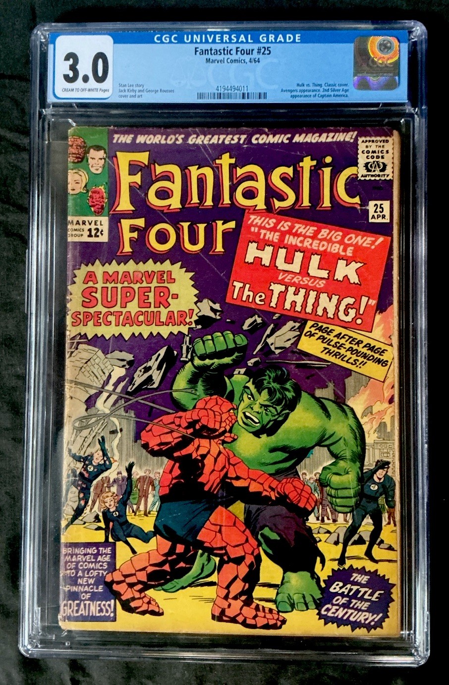 Fantastic Four # 25 April 1964 CGC 3.0